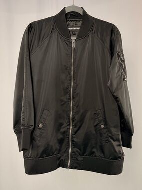 Members Only x Urban Outfitters Full Zip  Bomber‎ Jacket in Black Size Large